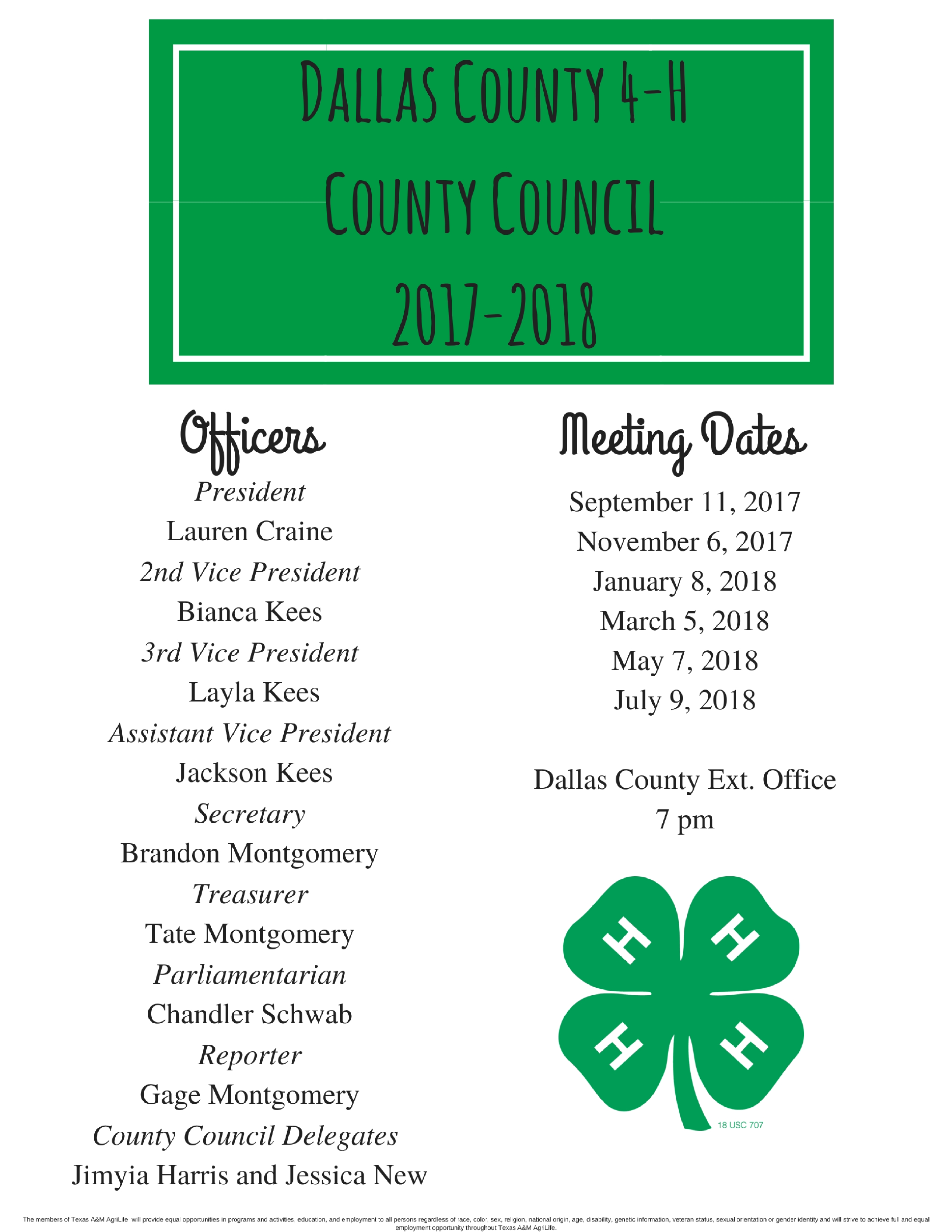 Dallas County 4 H Council Urban Programs